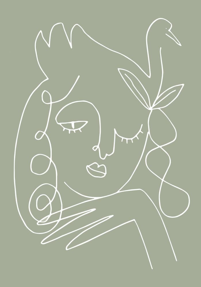 Serene Woman and Bird by Pictufy Studio II — canvas wall art
