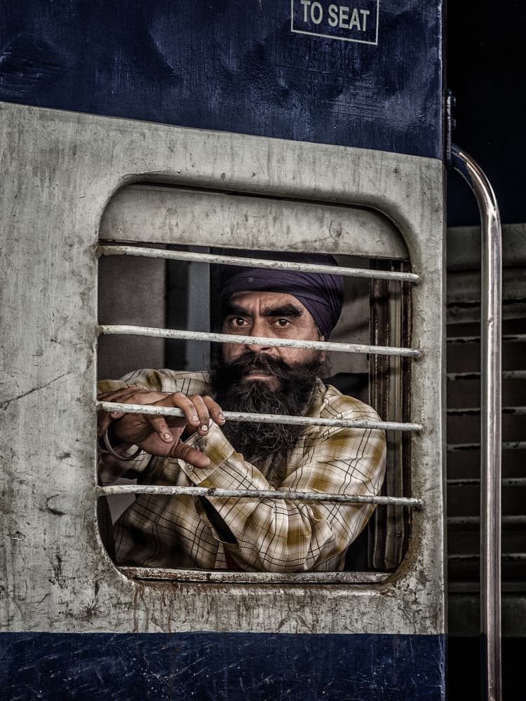 Sikh Passenger's Gaze by Pavol Stranak — canvas wall art