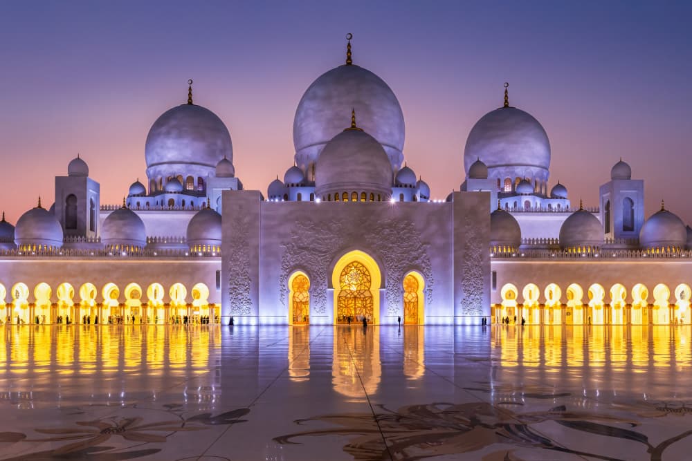 Grand Mosque Twilight Reflection by Irene Wu — canvas wall art