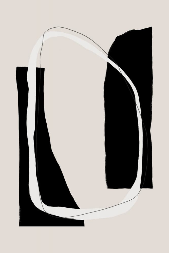 Monochrome Geometric Shapes by uplusmestudio — canvas wall art