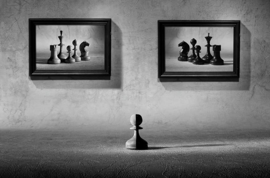 Chess Pawn's Dilemma by Victoria  Glinka — canvas wall art