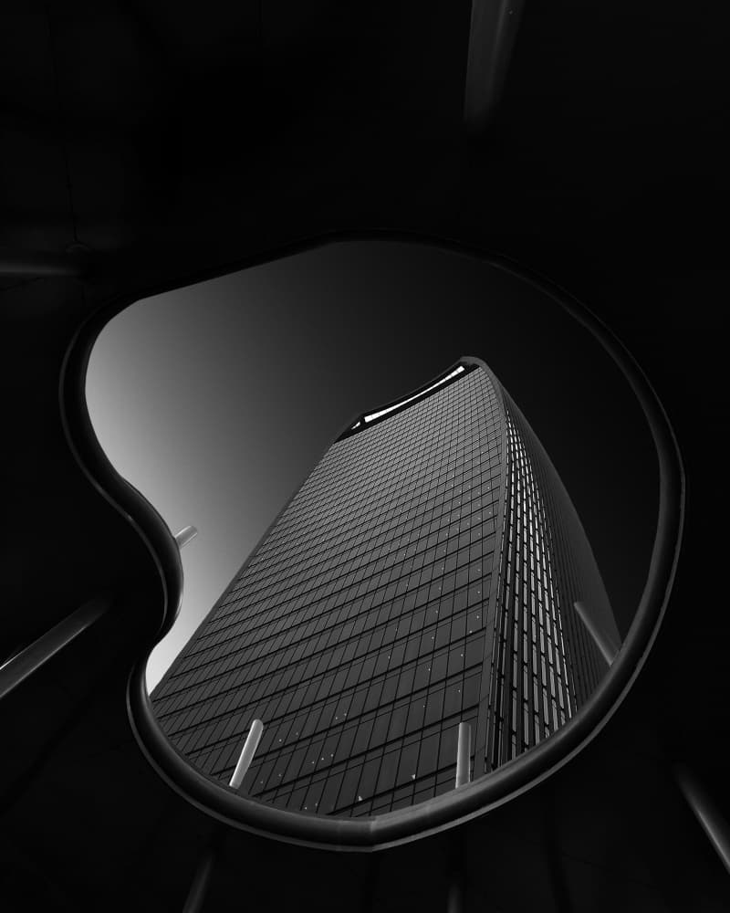 Framed Skyscraper View by Jorge Pimenta — canvas wall art