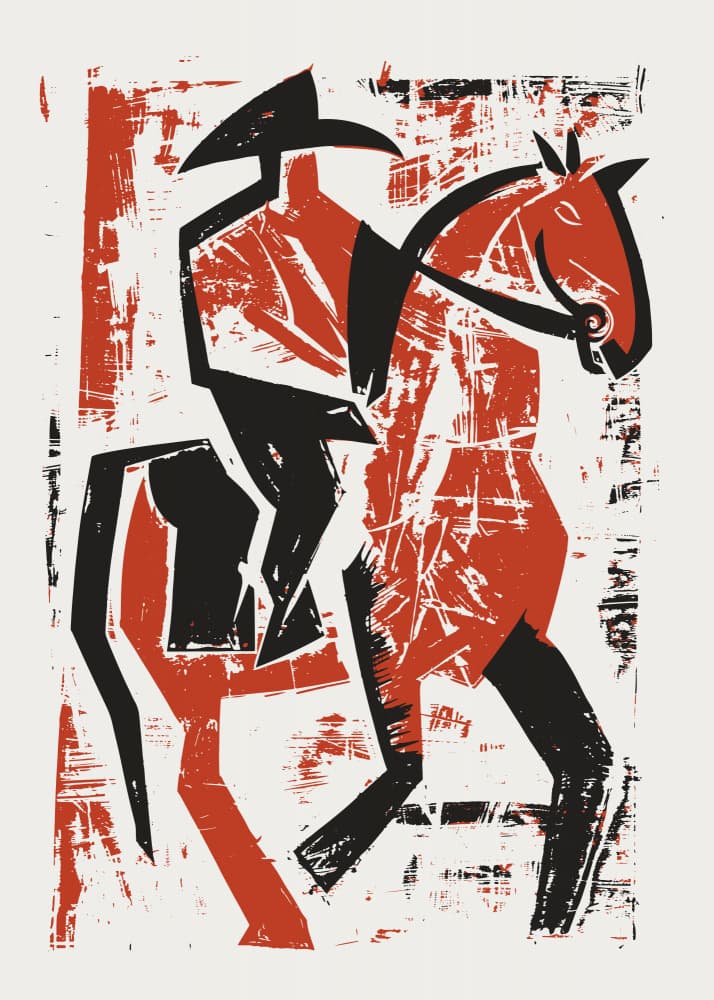 Red Horse Rider by Andreas Magnusson — canvas wall art