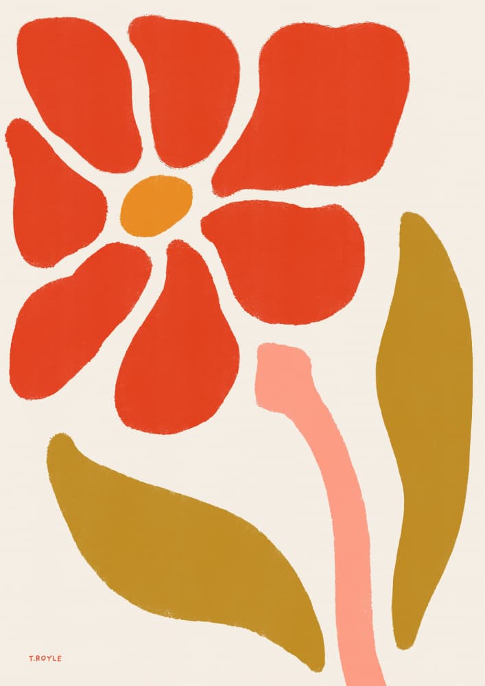 Colorful Retro Flower by Tara Royle — canvas wall art