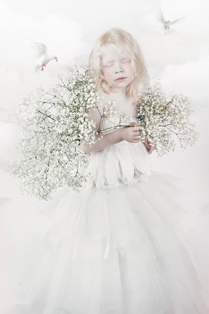 Angelic Child Doves by Carola Kayen-Mouthaan — canvas wall art