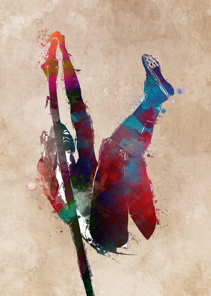 Colorful High Jumper by Justyna Jaszke — canvas wall art