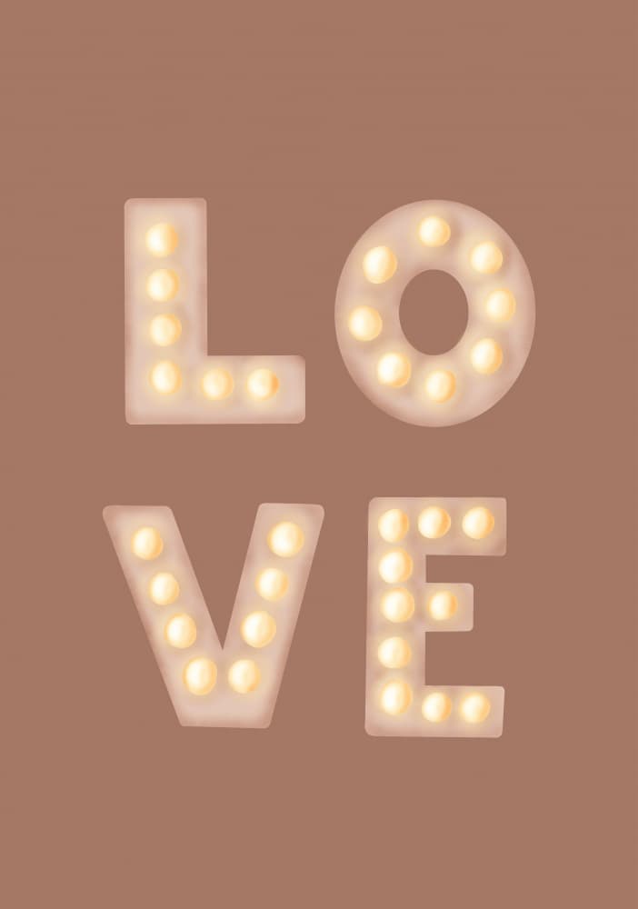 Glowing Love Sign by Aminah Eleonora — canvas wall art