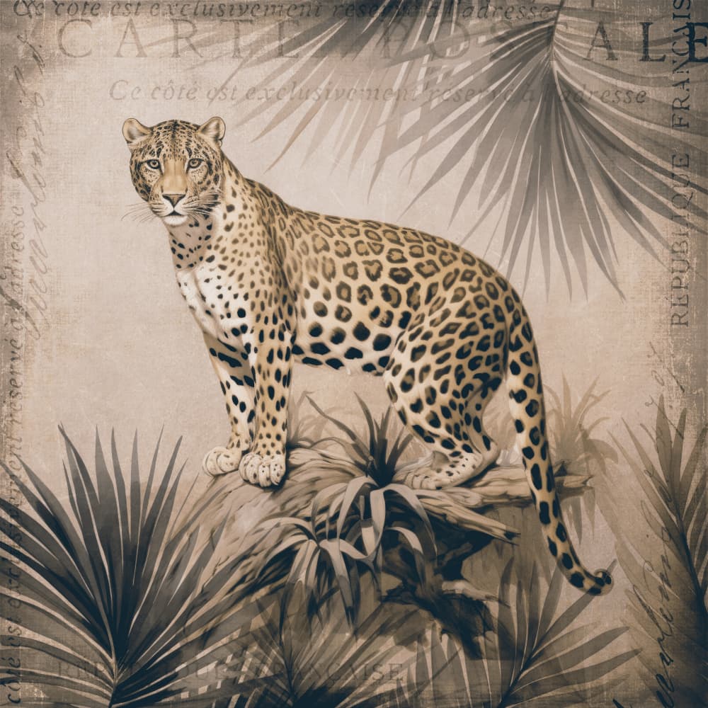 Vintage Jungle Leopard by Andrea Haase — canvas wall art