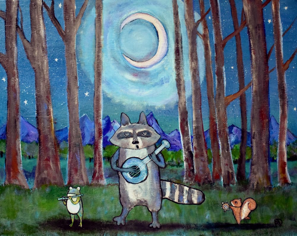 Moonlit Forest Concert by Andrea Doss — canvas wall art