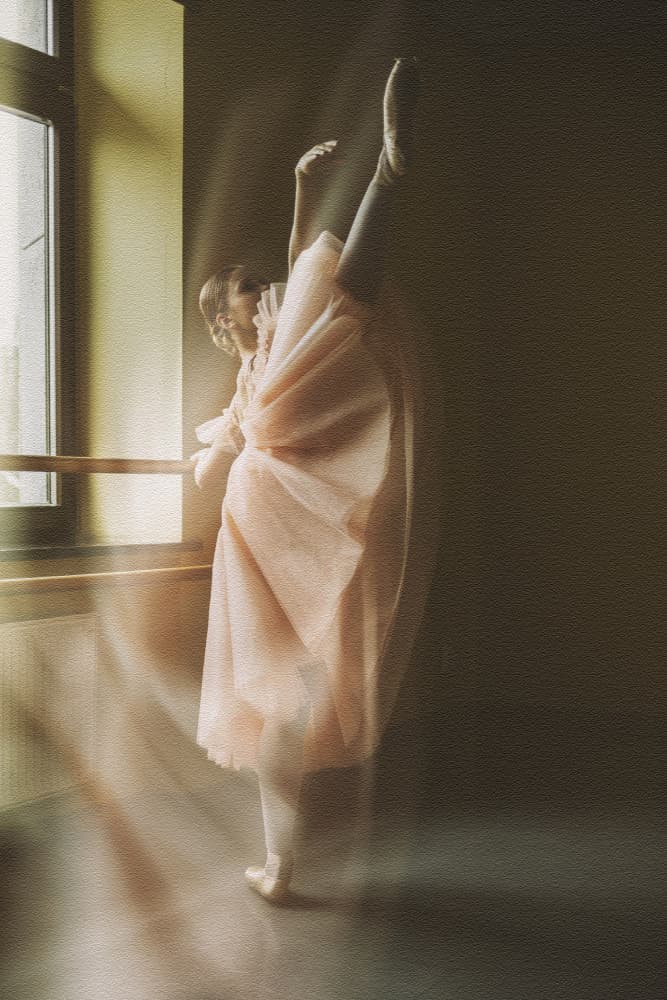 Graceful Ballerina Pose by Normunds Kaprano — canvas wall art