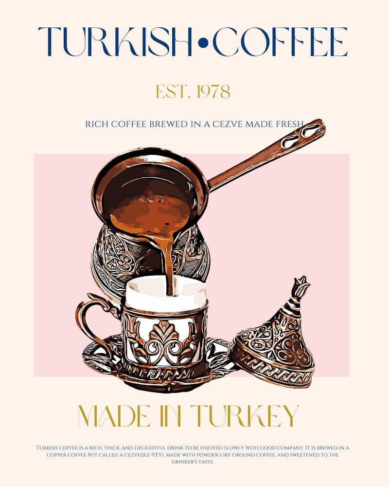 Traditional Turkish Coffee by Nazma Khokhar — canvas wall art