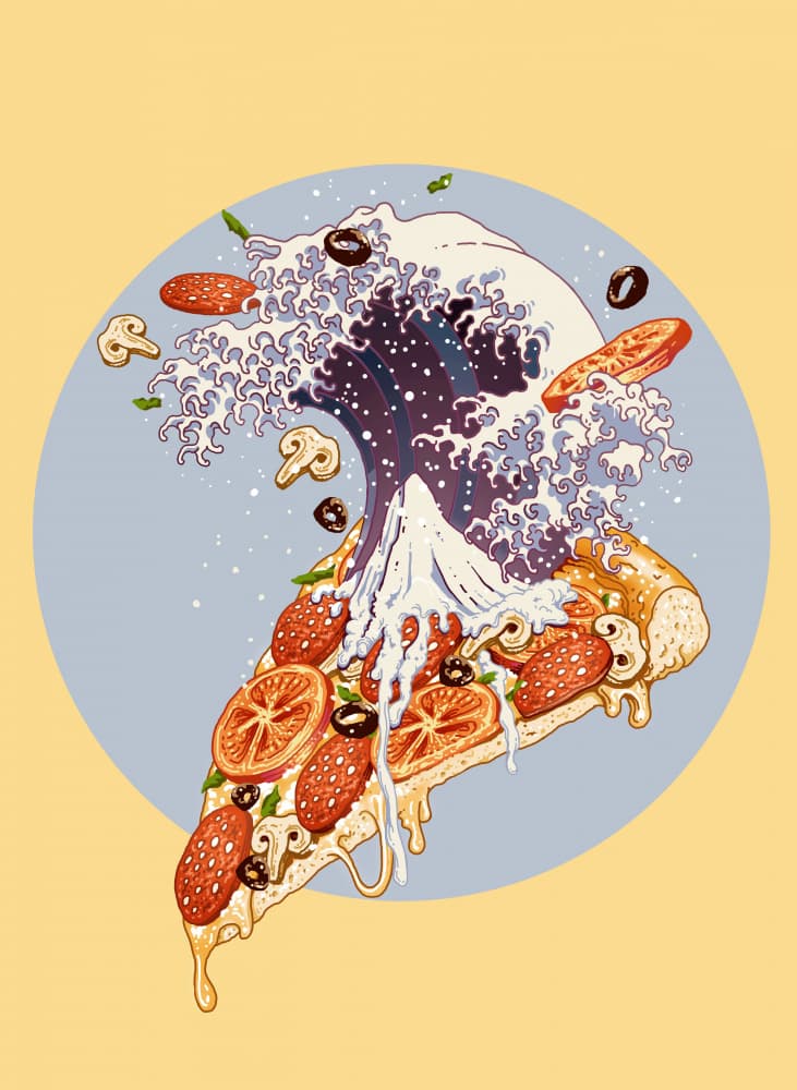 Surreal Pizza Wave by Adam Lawless — canvas wall art