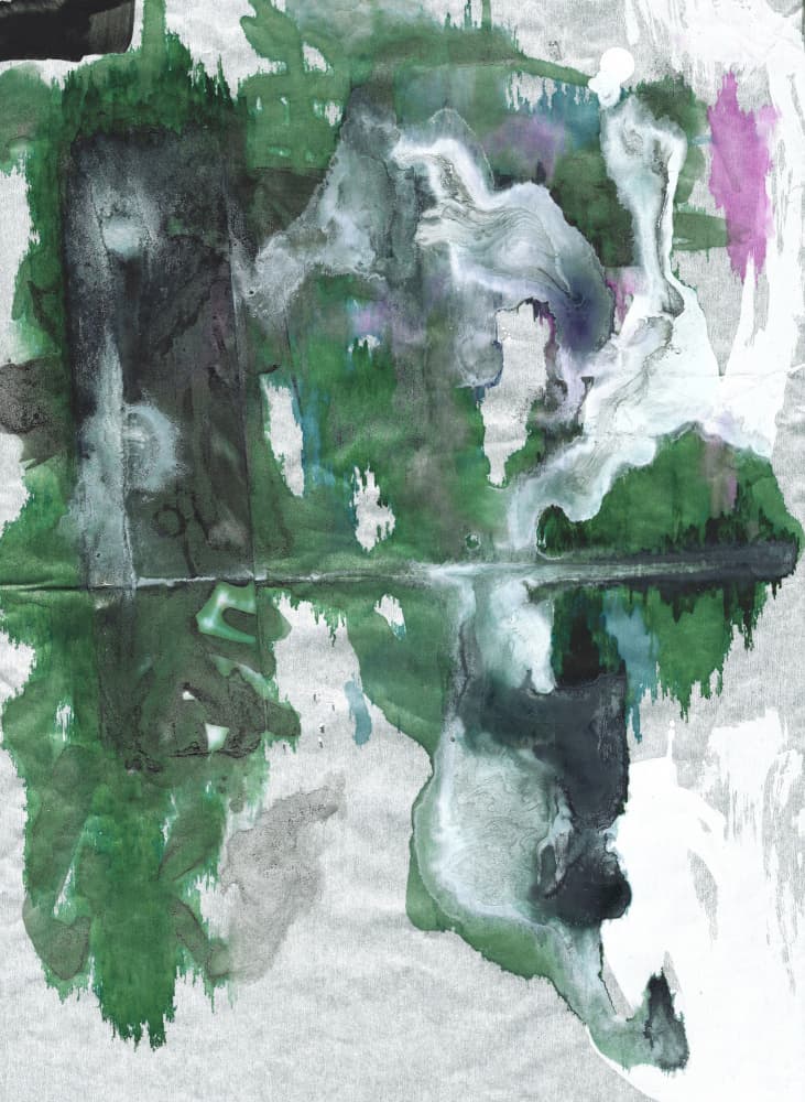 Green Abstract Reflection by Annick — canvas wall art