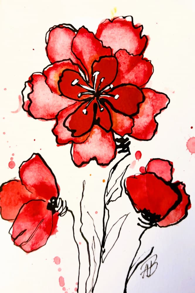 Vibrant Red Blooms by Anda Bieza — canvas wall art