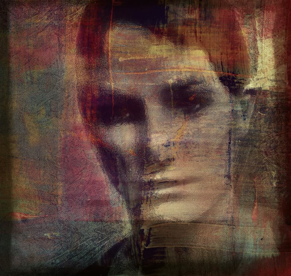 Dark Abstract Man Portrait by Dalibor Davidovic — canvas wall art