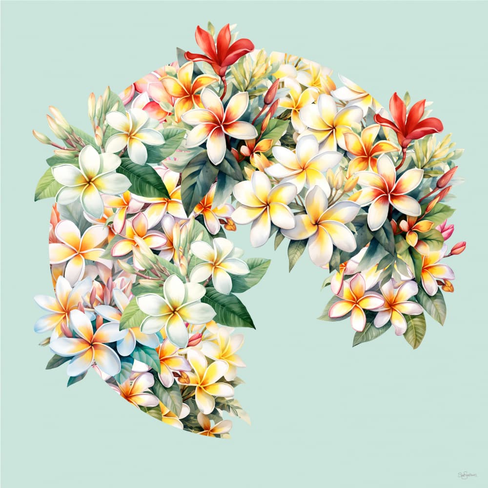 Hawaiian Plumeria Arch by Sue Skellern — canvas wall art