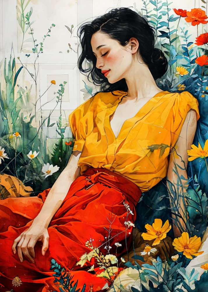 Serene Garden Dream by Justyna Jaszke — canvas wall art