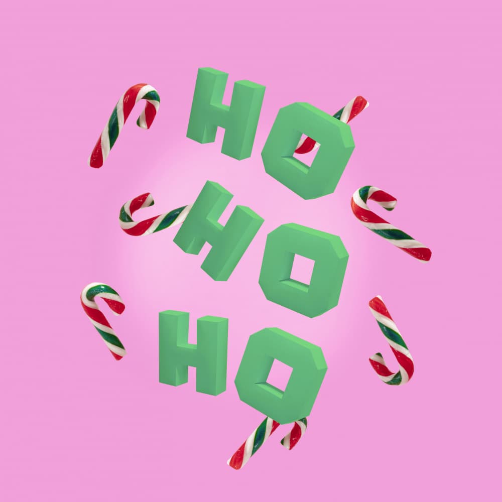 Ho Ho Ho Candy Canes by Julia Ramiro — canvas wall art