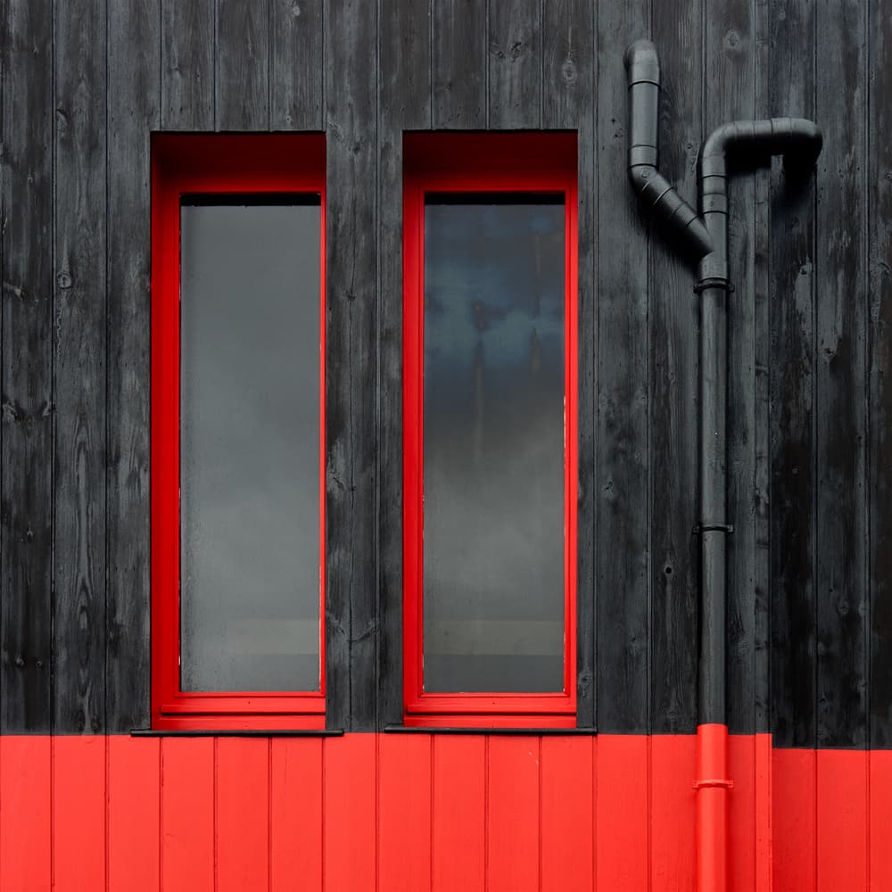 Red Windows by Jutta Kerber — canvas wall art
