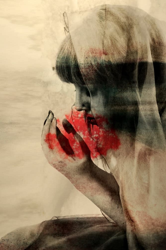 Haunting Red Hands by Olga Mest — canvas wall art