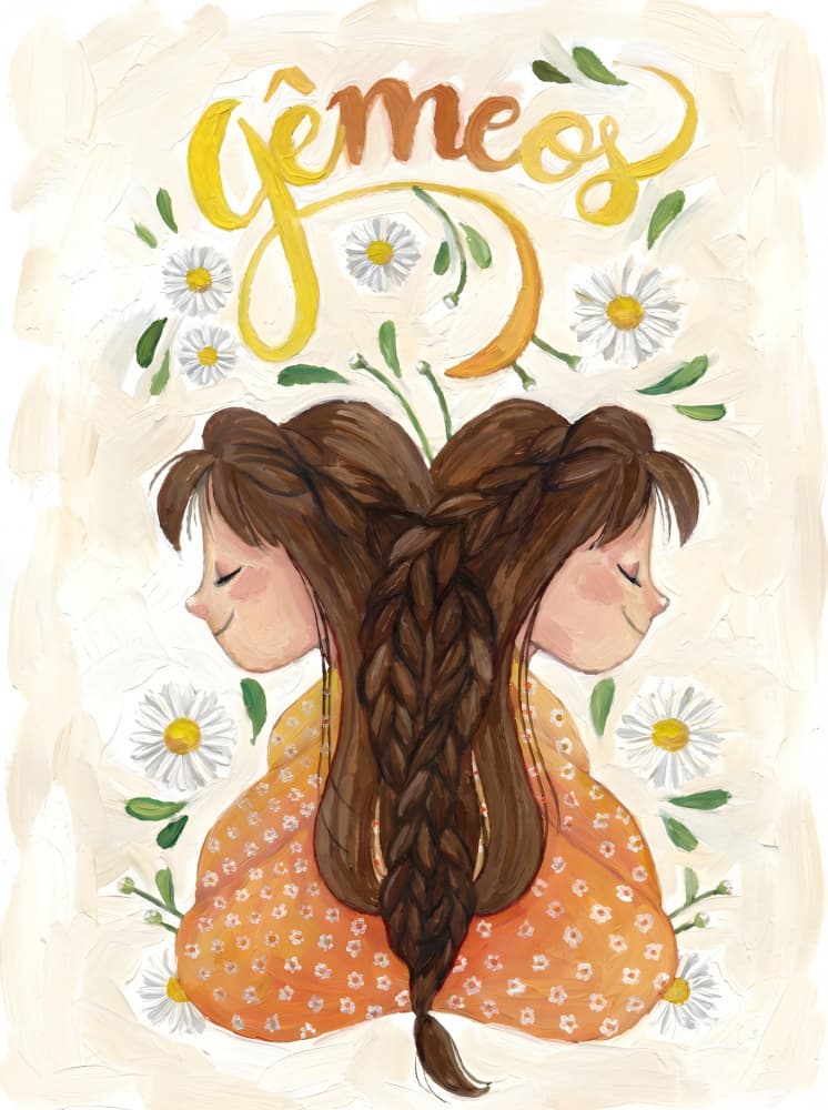 Sweet Gemini Twins by HUGO — canvas wall art