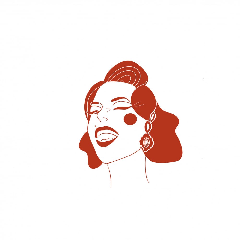 Sassy Retro Wink by Mela Patterns — canvas wall art