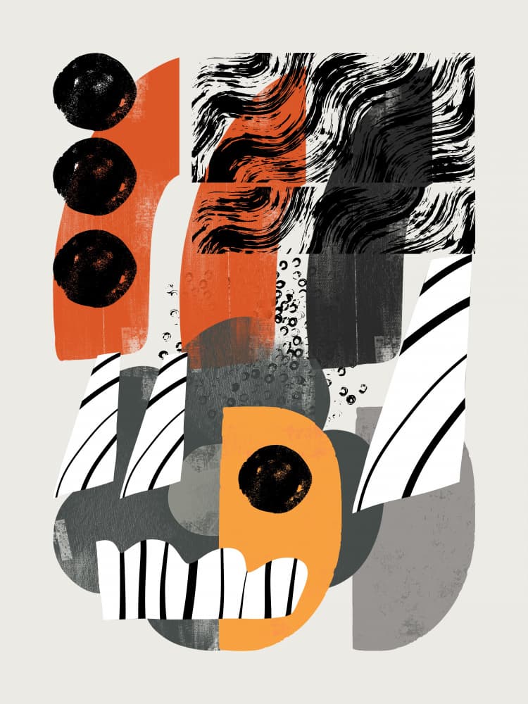 Graphic Orange Abstract Shapes by Little Dean — canvas wall art