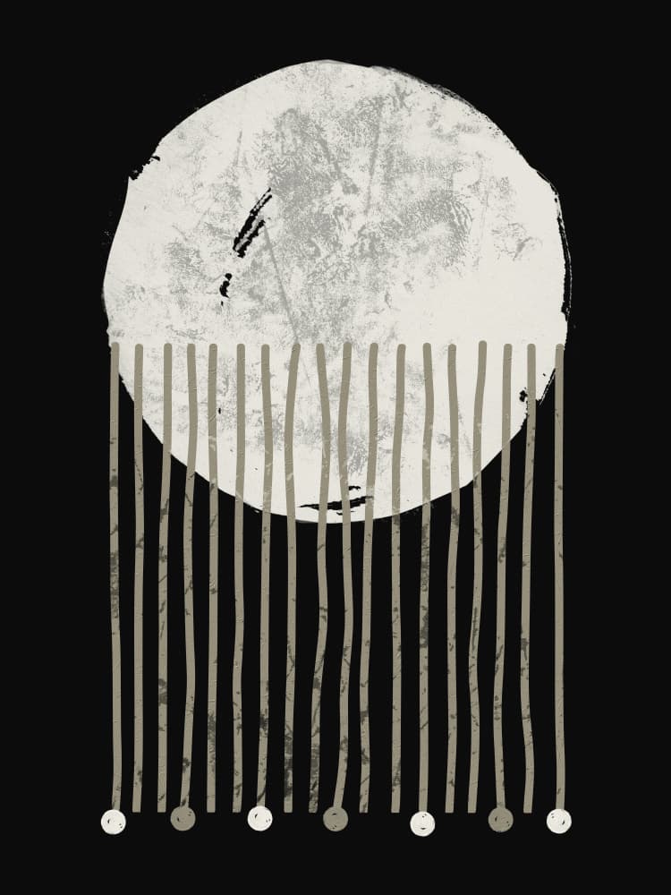 Textured Moon Strands by Ema Paraschiv — canvas wall art