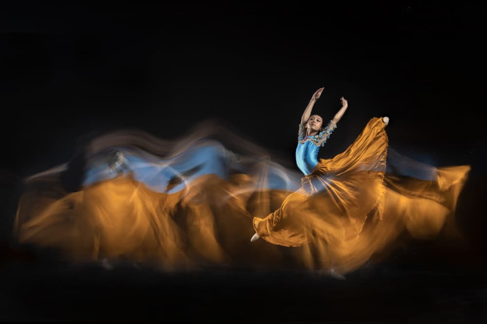 Golden Dance Motion by Sita Gramich — canvas wall art