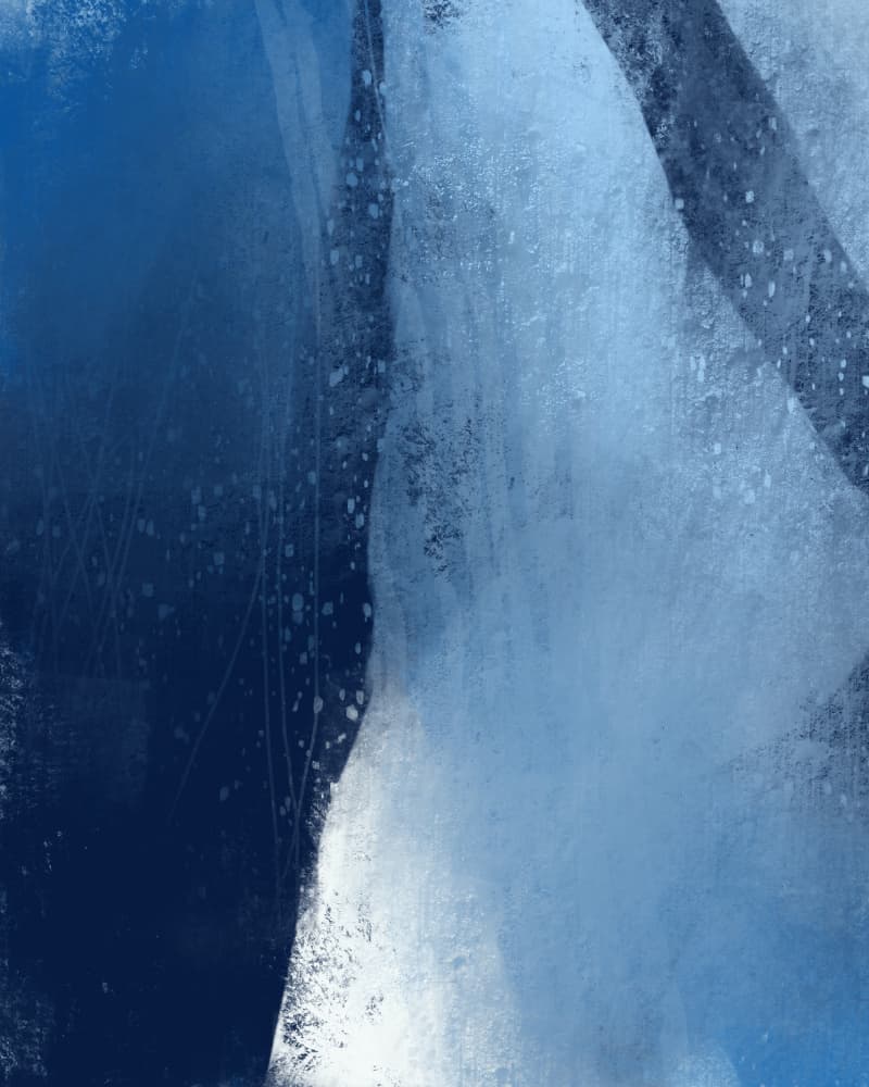 Frozen Blue Abstraction by MANSI SAXENA — canvas wall art