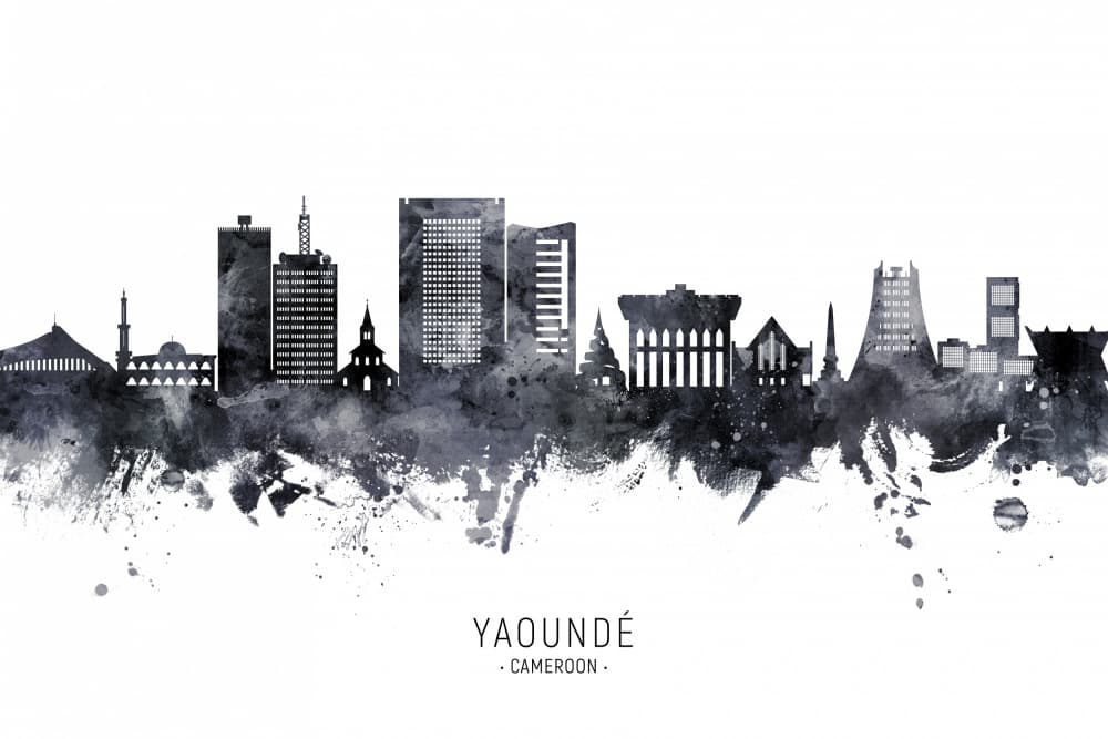 Yaounde City Skyline by Michael Tompsett — canvas wall art