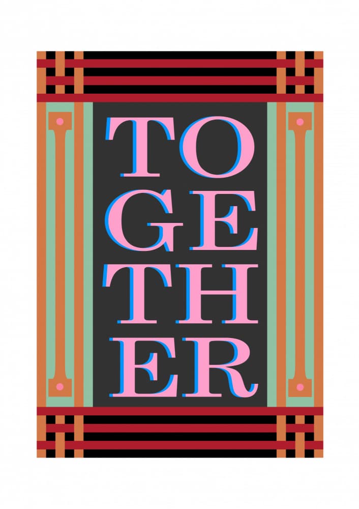 Retro Geometric Together by Frances Collett — canvas wall art