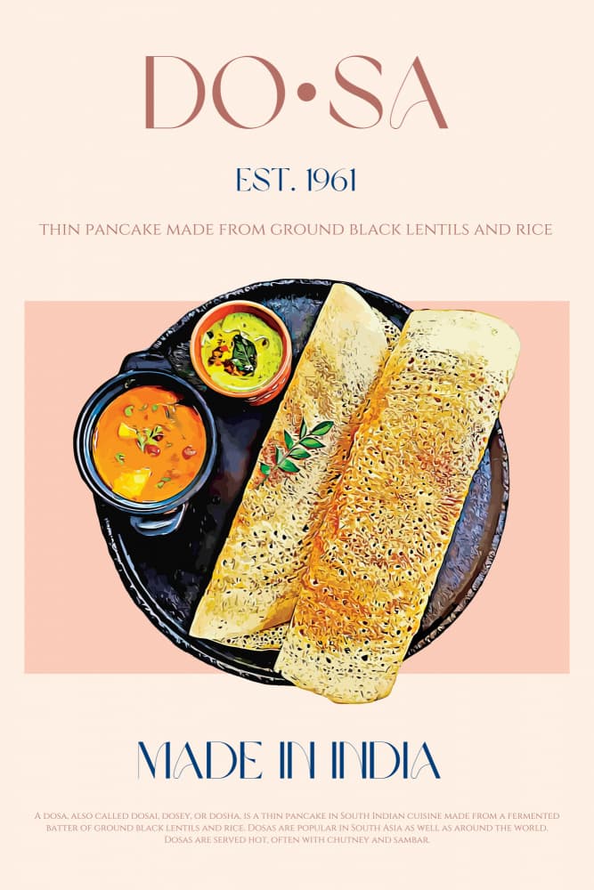 South Indian Dosa Platter by Nazma Khokhar — canvas wall art