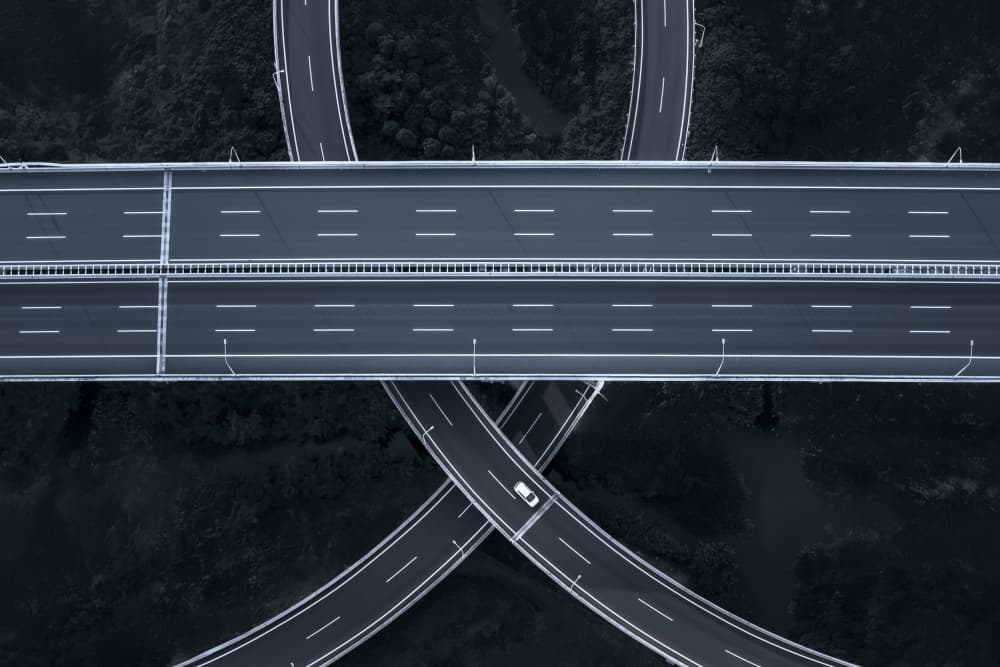 Aerial Highway Interchange by Irene Wu — canvas wall art
