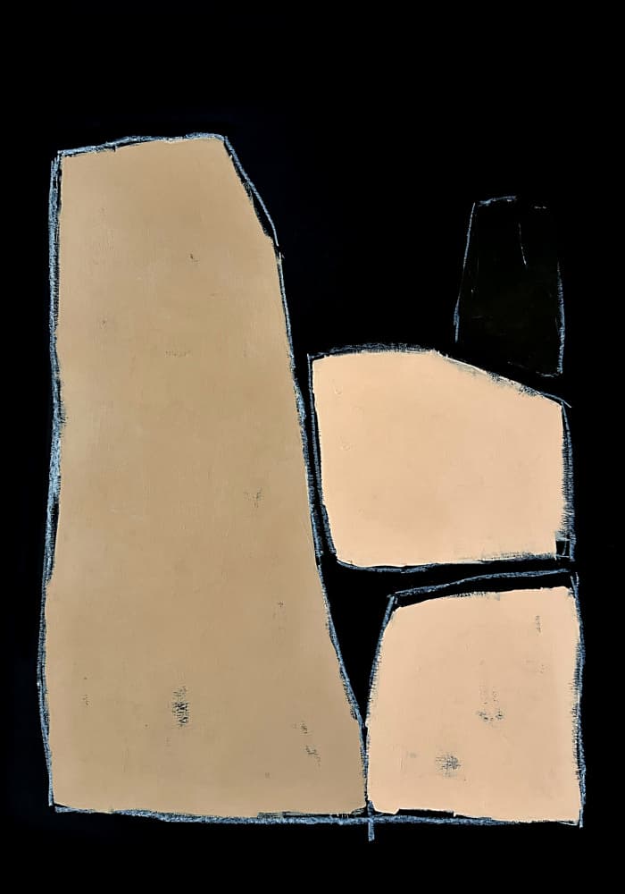 Beige Black Abstract Shapes by Andrea Reichhart — canvas wall art