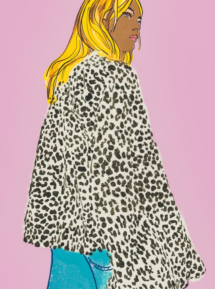 Stylish Woman Leopard Coat by Beate Tubach — canvas wall art