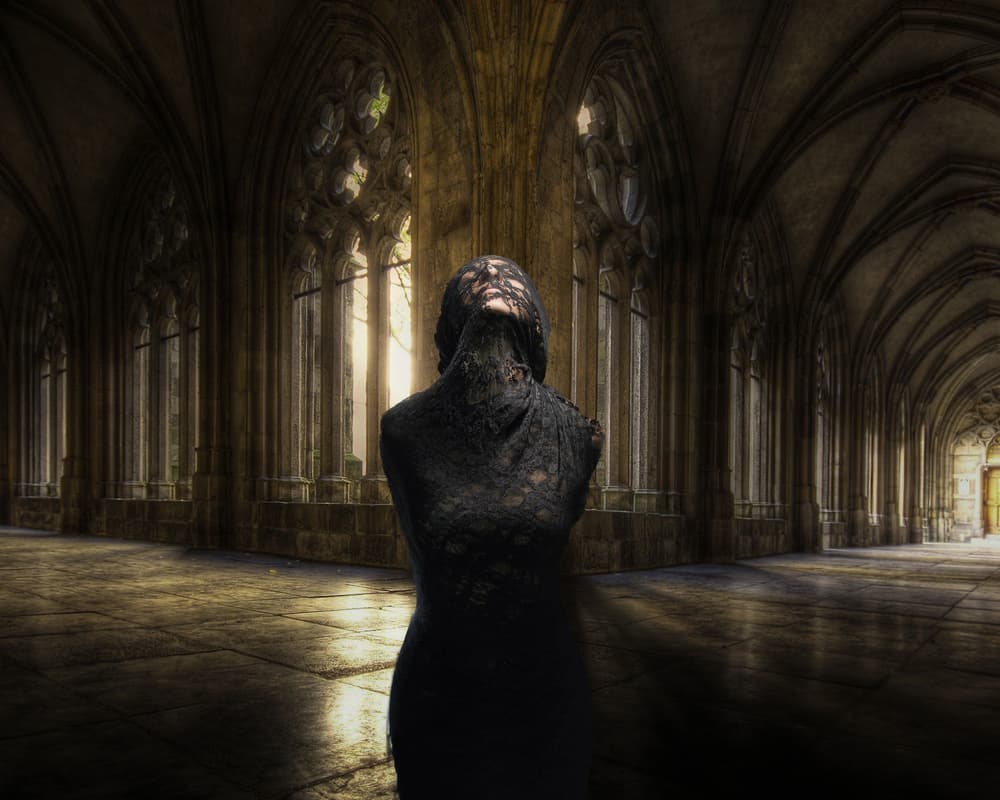 Mysterious Gothic Woman by Tomasz Solinski — canvas wall art