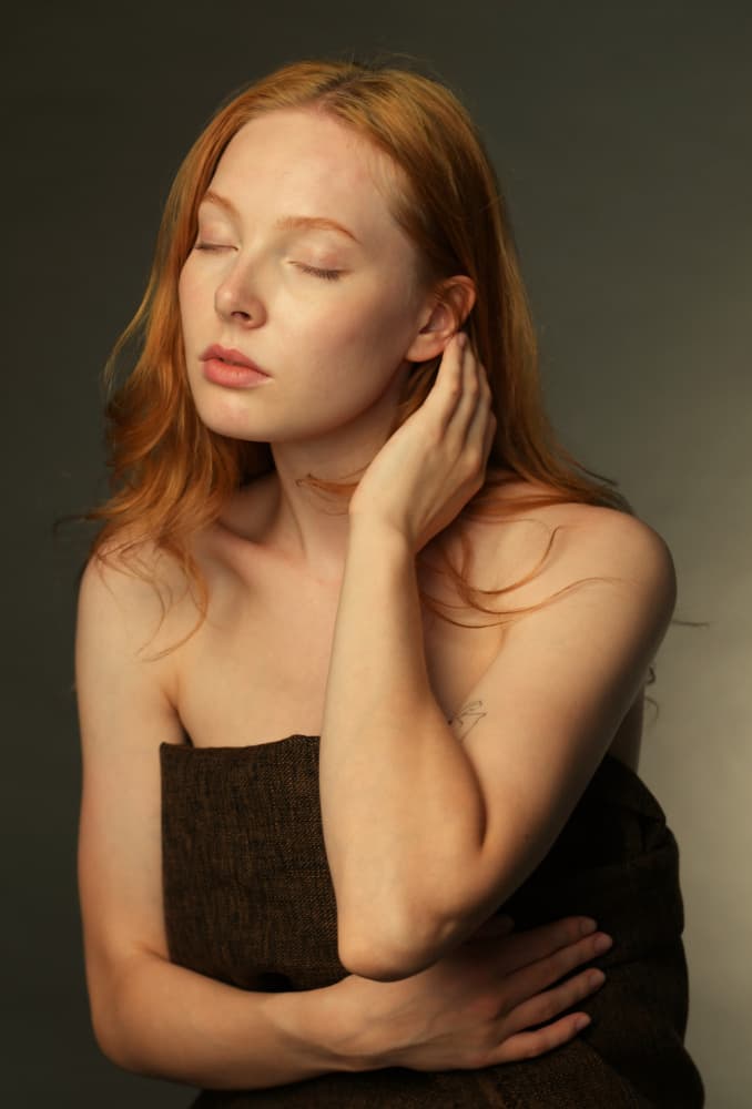 Serene Redhead Portrait by Yoram GIL — canvas wall art