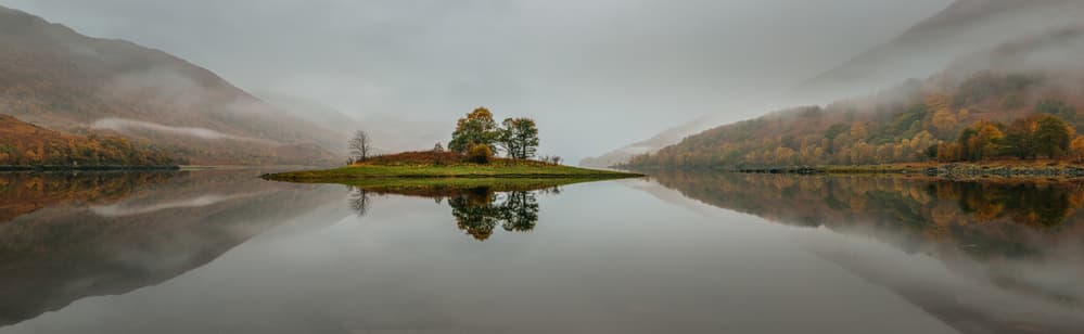 Misty Lake Reflection by Adrian Popan — canvas wall art