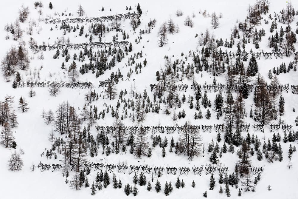 Snowy Mountain Barriers by Uschi Hermann — canvas wall art