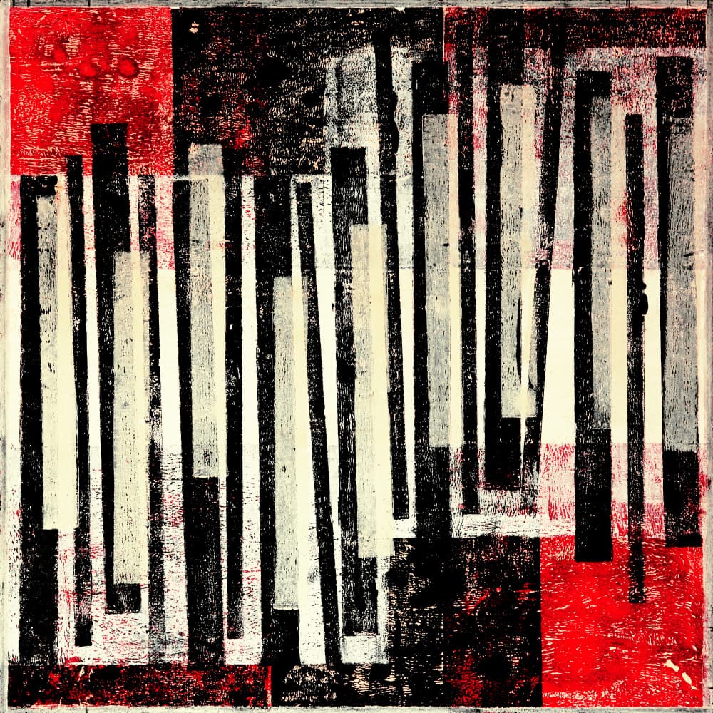 Red Black Rhythm by Petr Strnad — canvas wall art