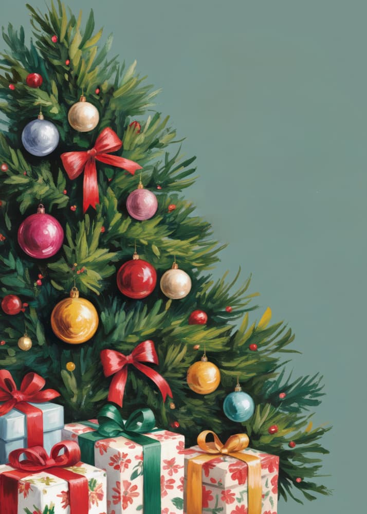 Christmas Tree And Gifts by Andreas Magnusson — canvas wall art