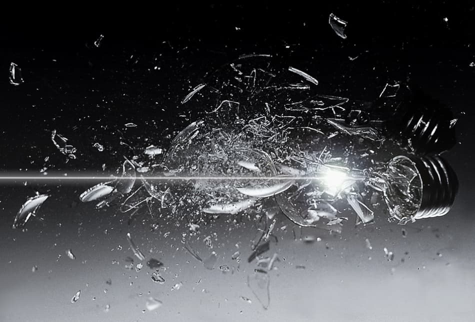 Shattering Lightbulb by hardibudi — canvas wall art