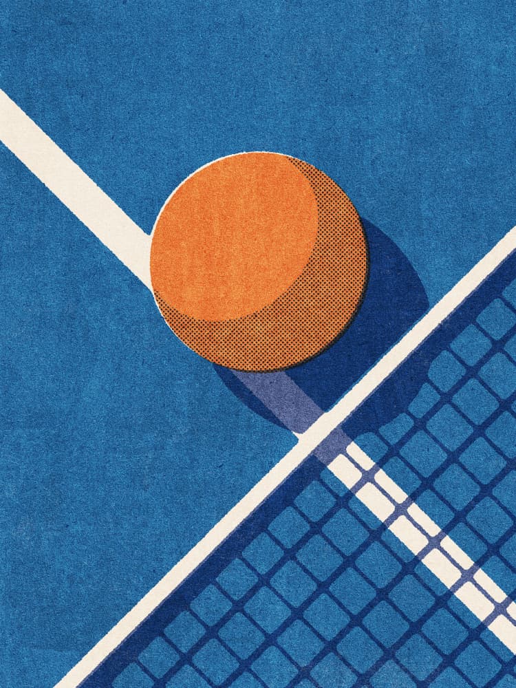 Blue Table Tennis Ball by Daniel Coulmann — canvas wall art
