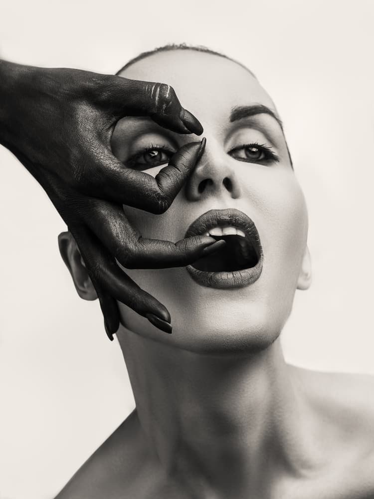 Black Hand Expression by AURIMAS VALEVICIUS — canvas wall art
