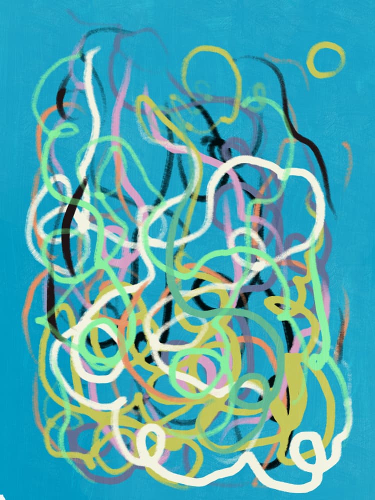 Colorful Abstract Lines by Little Dean — canvas wall art