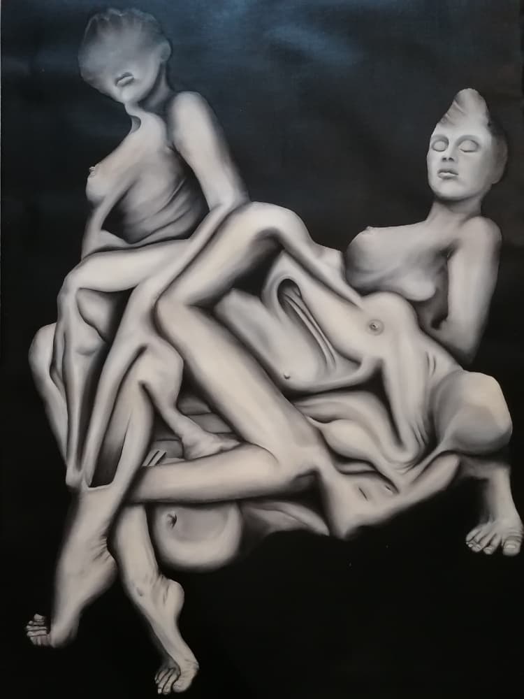 Surreal Entangled Figures by Stefano Mazzolini — canvas wall art