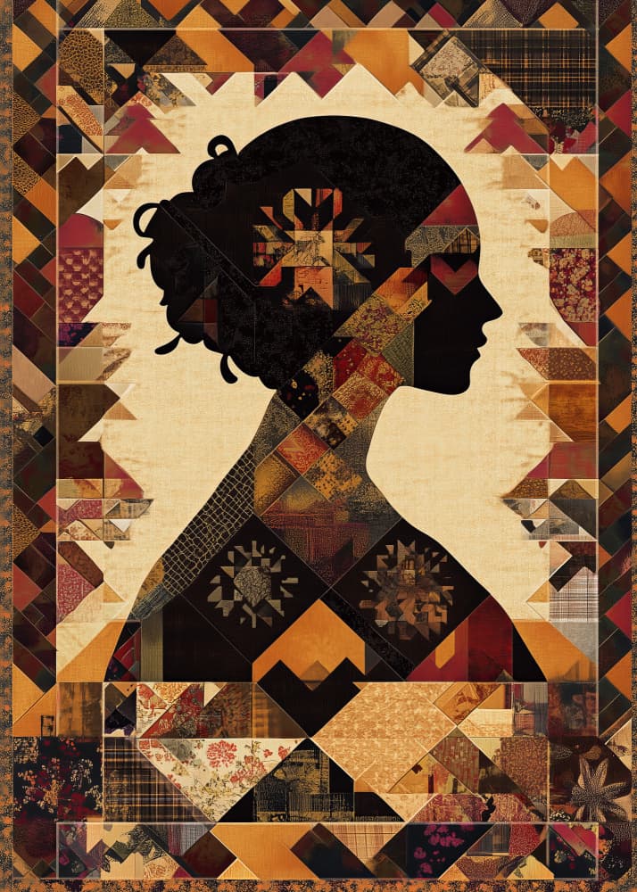 Quilted Woman Silhouette by Andreas Magnusson — canvas wall art