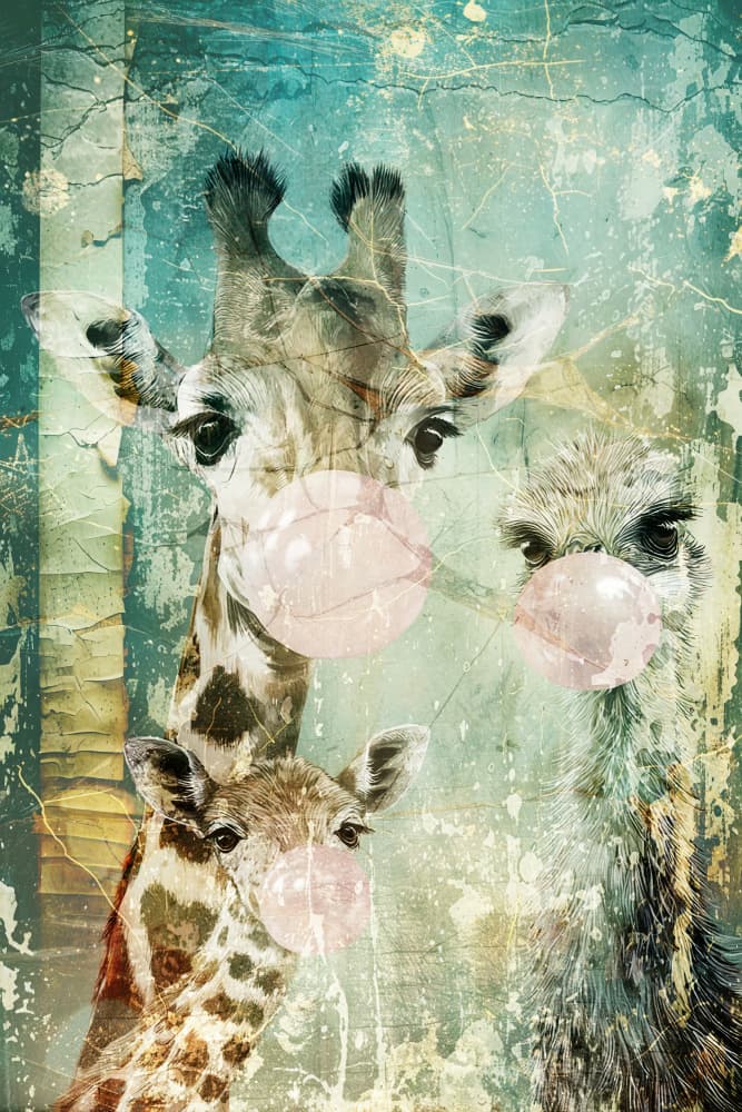 Funny Animals Blowing Bubbles by Rafal Kulik — canvas wall art