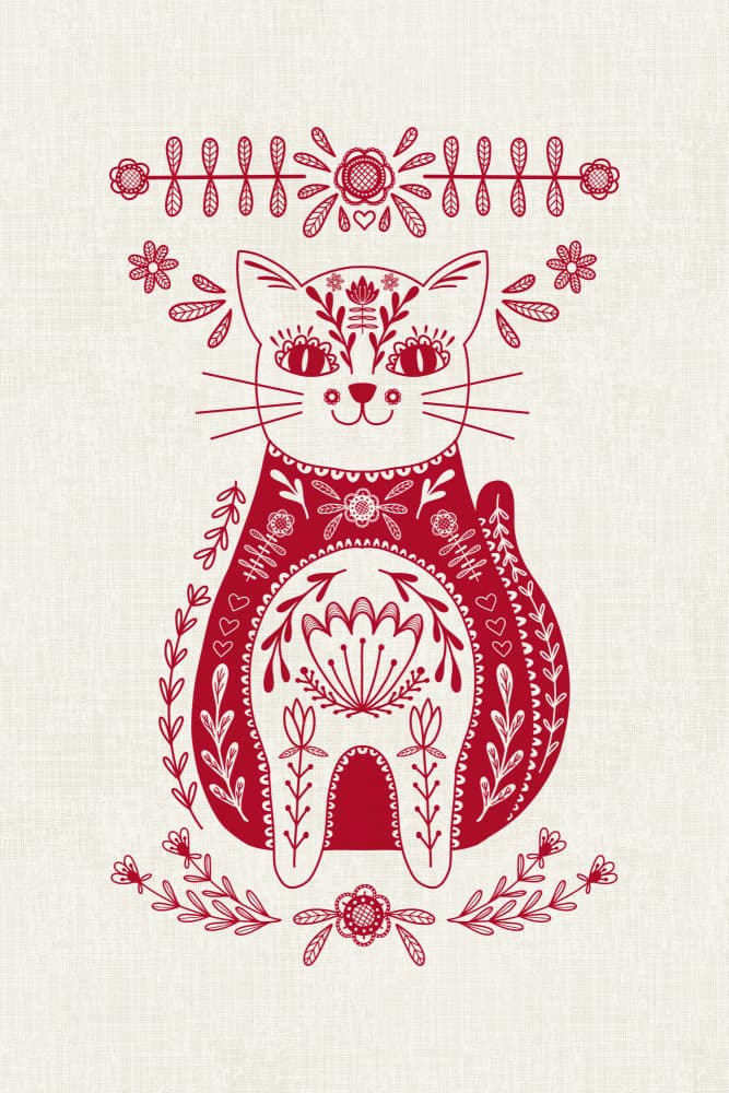 Red Folk Cat